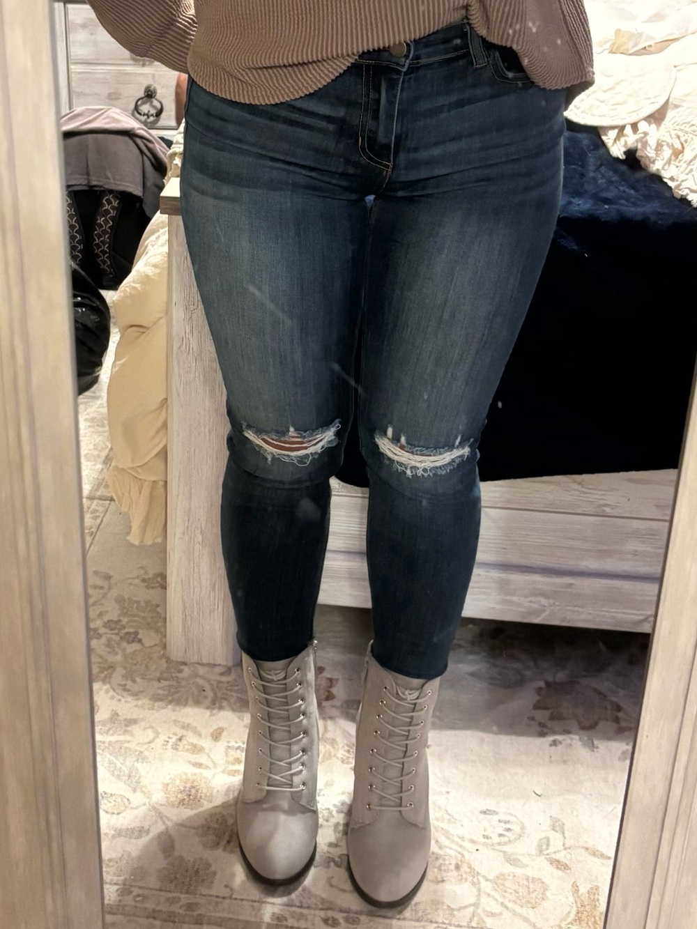 Women’s Grey Suede Booties